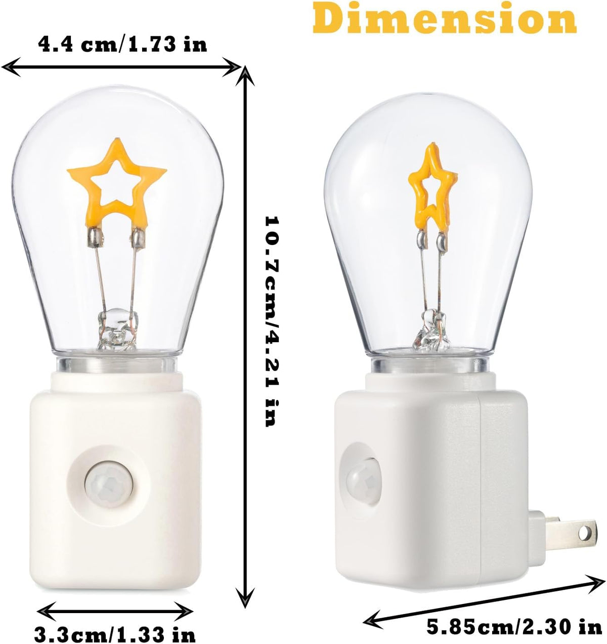 Night Light,Led Night Lights Plug in, Motion Activated Nightlights Bulb Plug into Wall, Warm White, Dusk to Dawn Sensor, Adjustable Brightness 10-100LM, for Bedroom