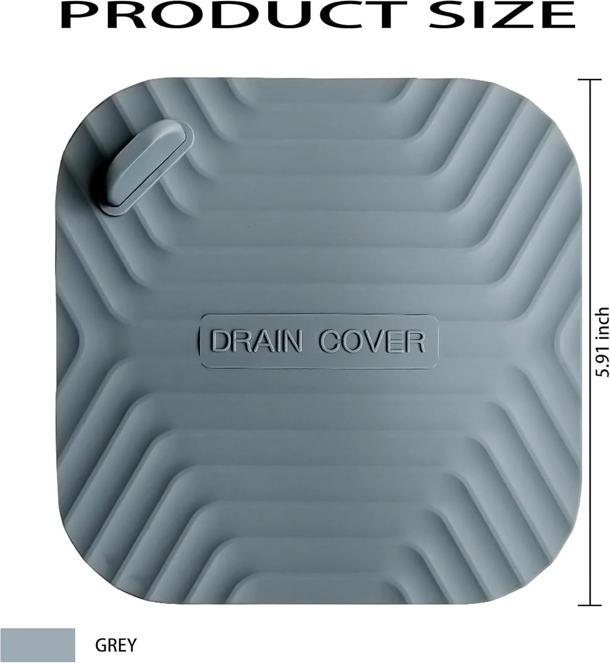 Shower Drain Cover Tub Stopper,2 Pieces Sewer Anti-Odor Mat Deodorizing Drain Plugs for Kitchen,Bathroom and Laundry(5.9x5.9 inch) Gray