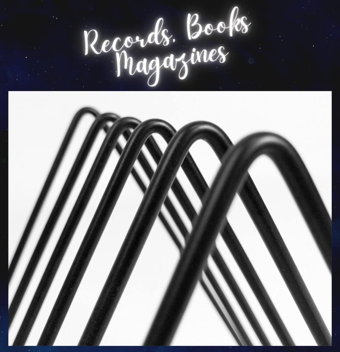 Vinyl Record Storage Holder Stand - Premium Triangle Metal Wire Magazine and Book Rack holds up to 33 Lp Album Records, Simple, Functional and Contemporary Vinyl Organizer - Small 5slots (Rose)