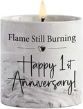 FreeJac 1st Paper Anniversary Candle for Couple - Marble Lavender Gift, 6oz