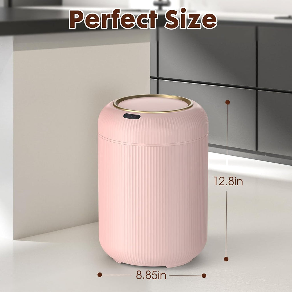 Procade Automatic Motion Sensor Bathroom Trash Can, Small Pink Garbage Can