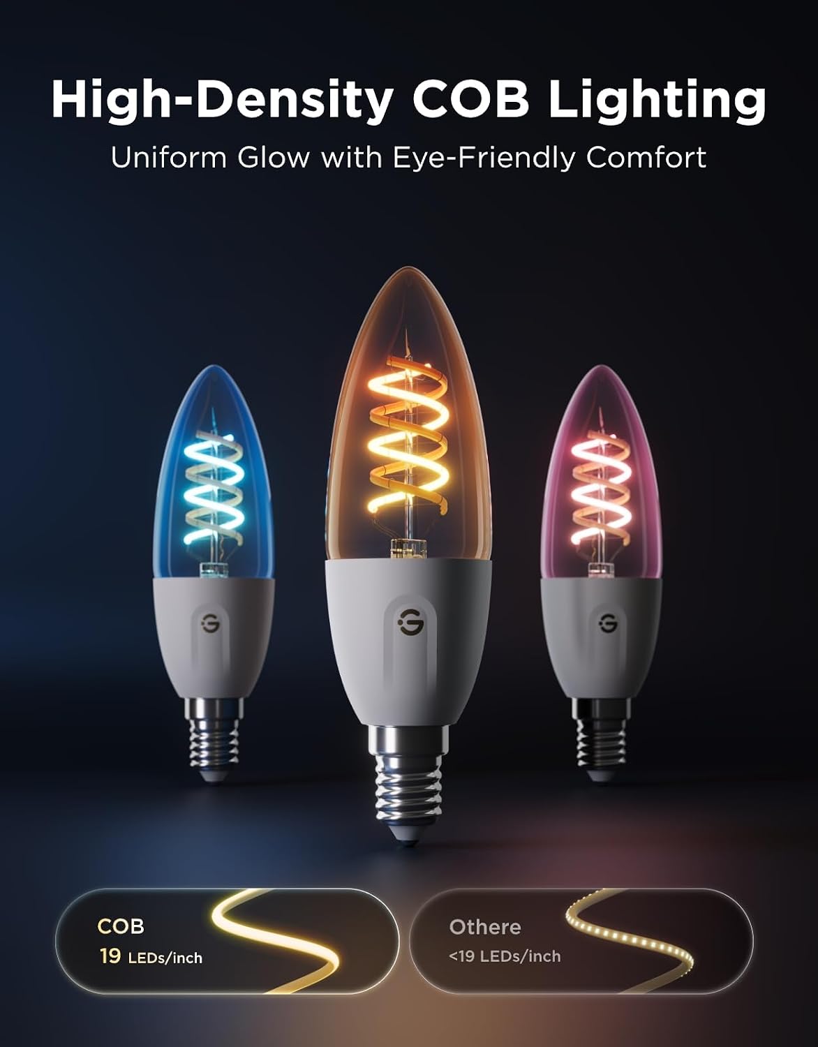 Govee E12 LED Candle Bulb, Smart Chandelier Light Bulbs for Living Room