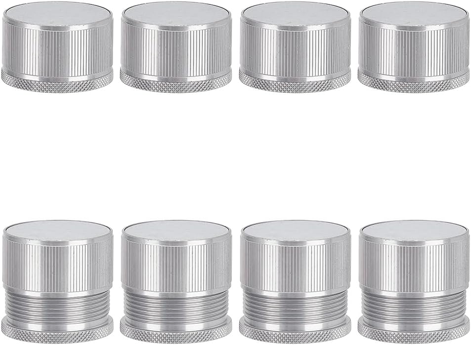 8 Pack Silver Adjustable Furniture Risers 0.9-1.5 inch Adjustable Height 500Lbs Heavy Duty Aluminium Alloy Furniture Leg Pad with Non-Slip Silicone Pad for Bed Sofa Dresser Tables
