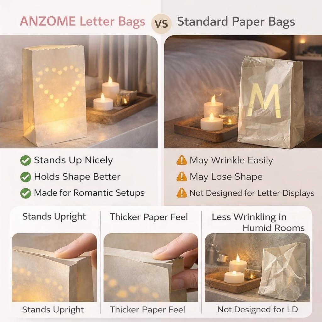 ANZOME Will You Marry Me Proposal Decorations Kit 35 Light Up Luminary Bags