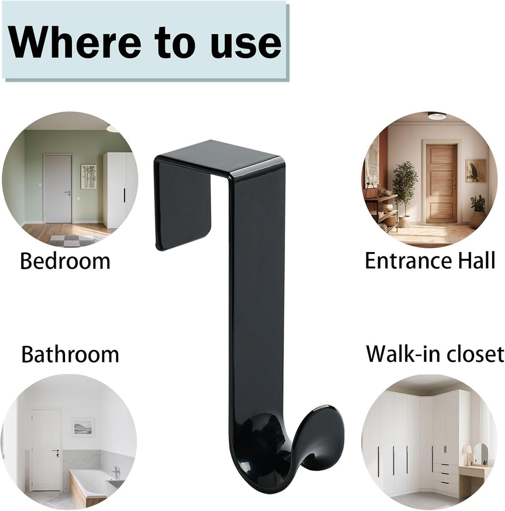 NewTalent 8 Pcs Plastic Over The Door Hooks, Over-The-Door Hanger Hook Set
