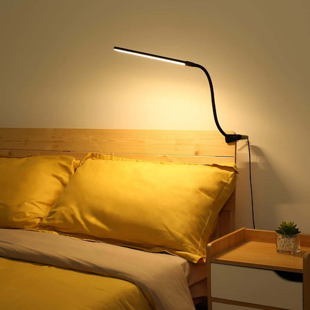Lepro Clip on Desk Lamp, LED Reading Light with Clamp, 460LM 5W, Black