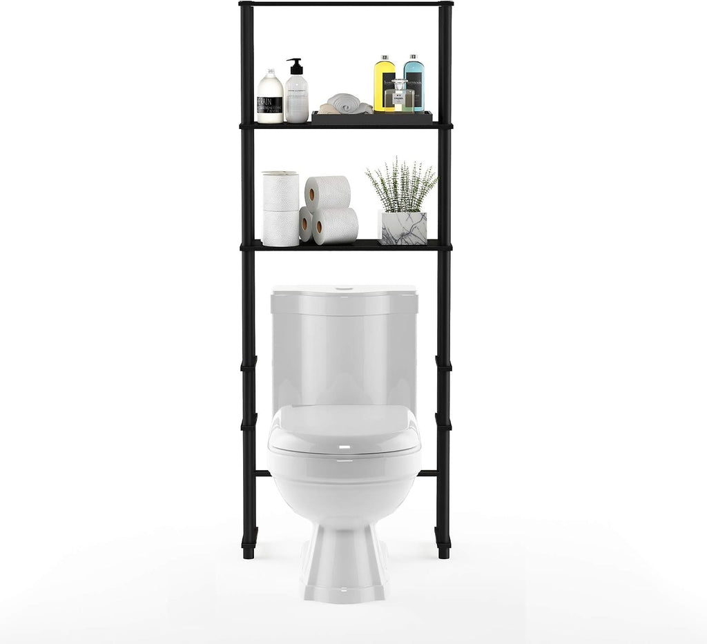 Furinno Turn-N-Tube with 3 Shelves Toilet Space Saver, Espresso/Black