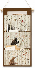 IAXIC Christmas Decor Bear Cardinal Bird Canvas Wall Art Hanging Organizer