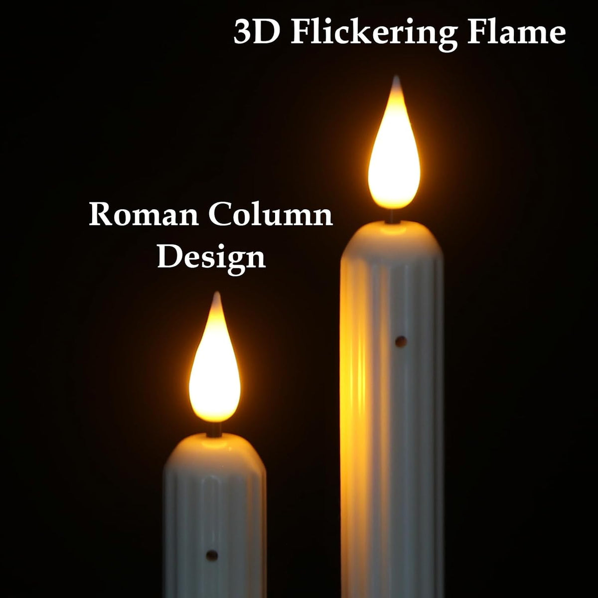 GenSwin Window Flameless Taper Candles Sensor Dusk to Dawn(12AA Include)