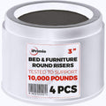 iPrimio Bed Risers 3" Lift, Heavy Duty, Dorm Storage, Round, White, 4 Pack