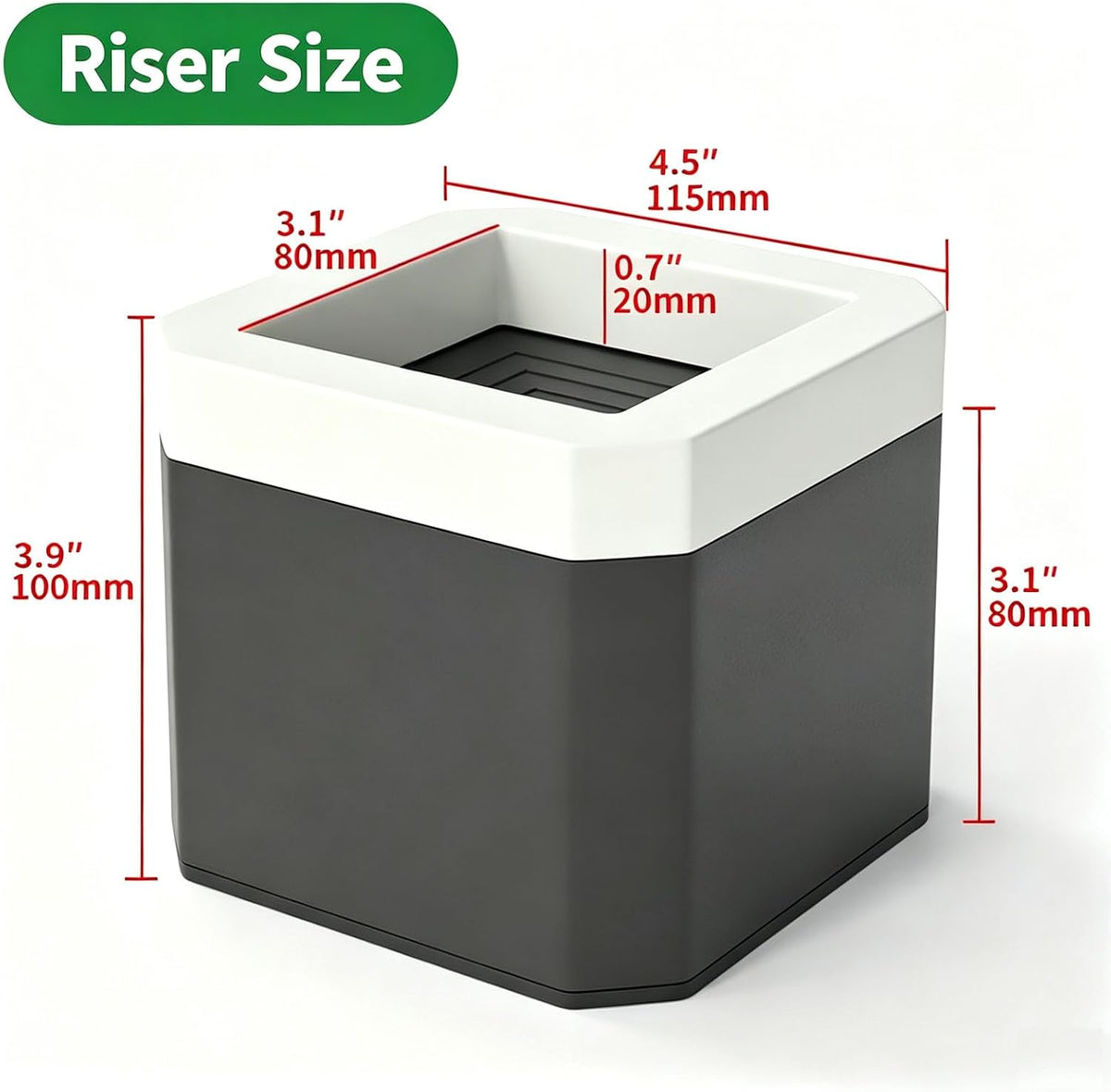 Bed Risers 3 Inch, 4pack Black Square Furniture Risers for 1100lbs