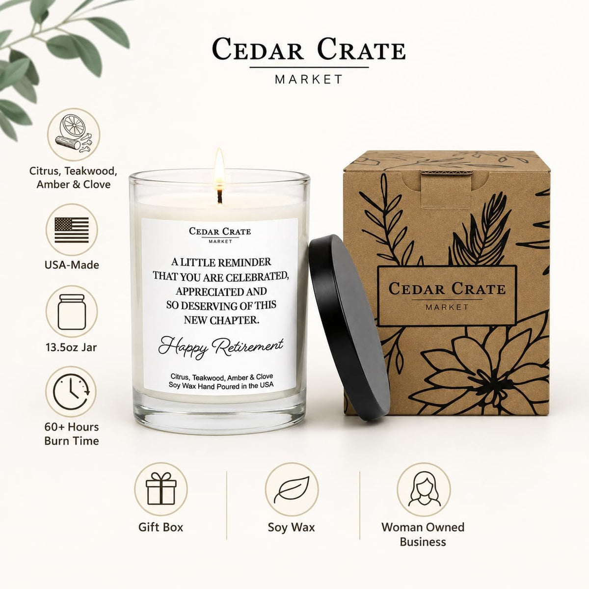 2026 Retirement Gifts for Women - Thoughtful Heartfelt Happy Retirement Candle, You are Celebrated, 13.5oz USA Made Soy Wax | 60+ Hrs
