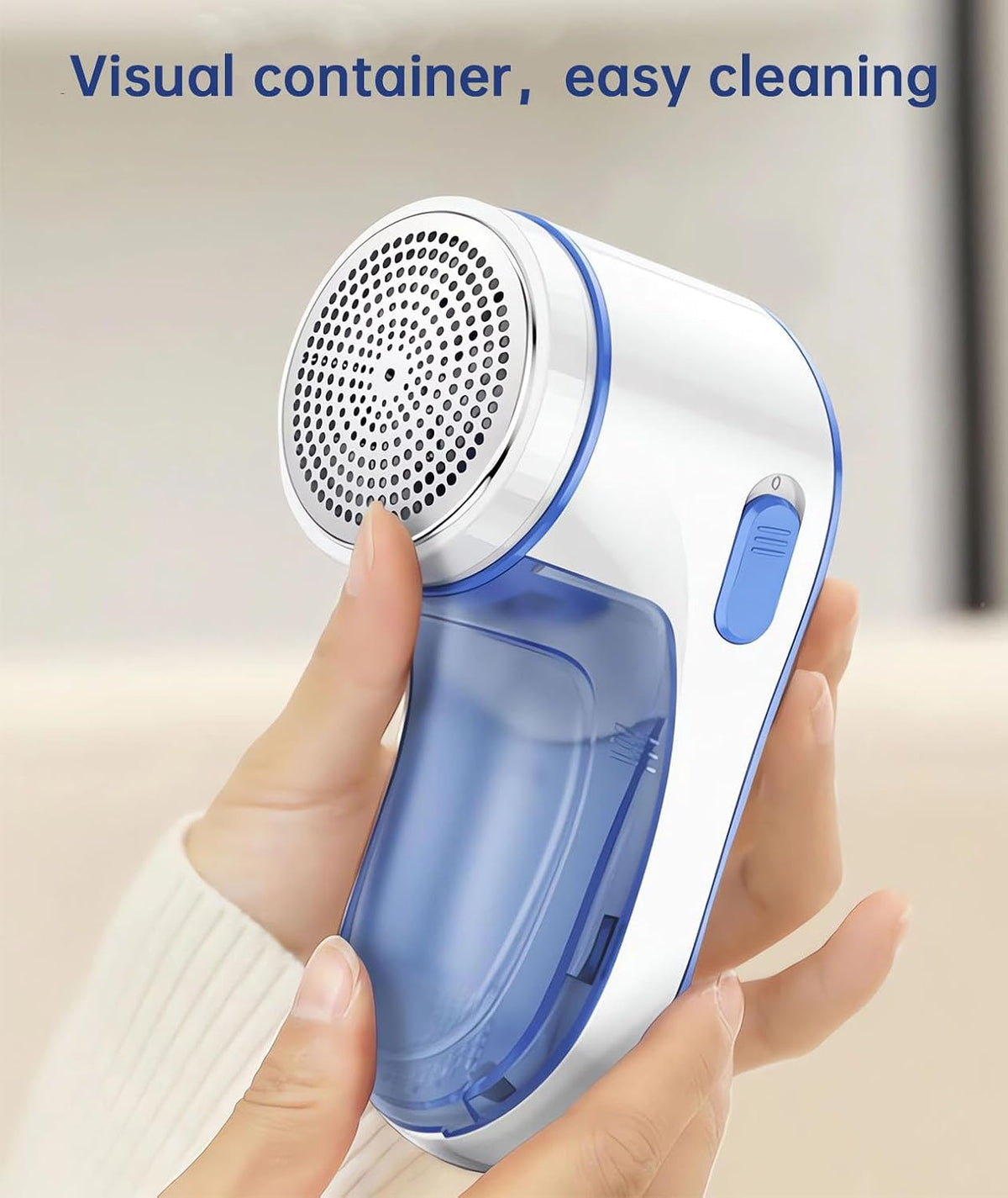 Fabric Shaver Rechargeable, Electric Lint Remover for Clothes & Furniture, Sweater Shaver & Pilling Remover, Depiller with 2 Extra Blades Included, Lint Shaver for Clothing - USB Charge