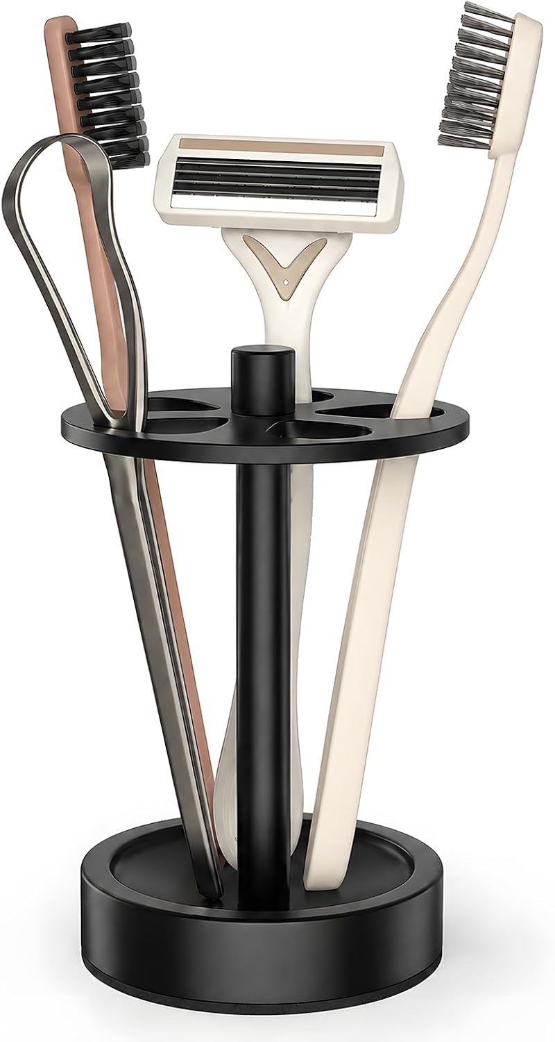 5 Slots Open-Design Bathroom Toothbrush Holder Stand for Manual Toothbrush