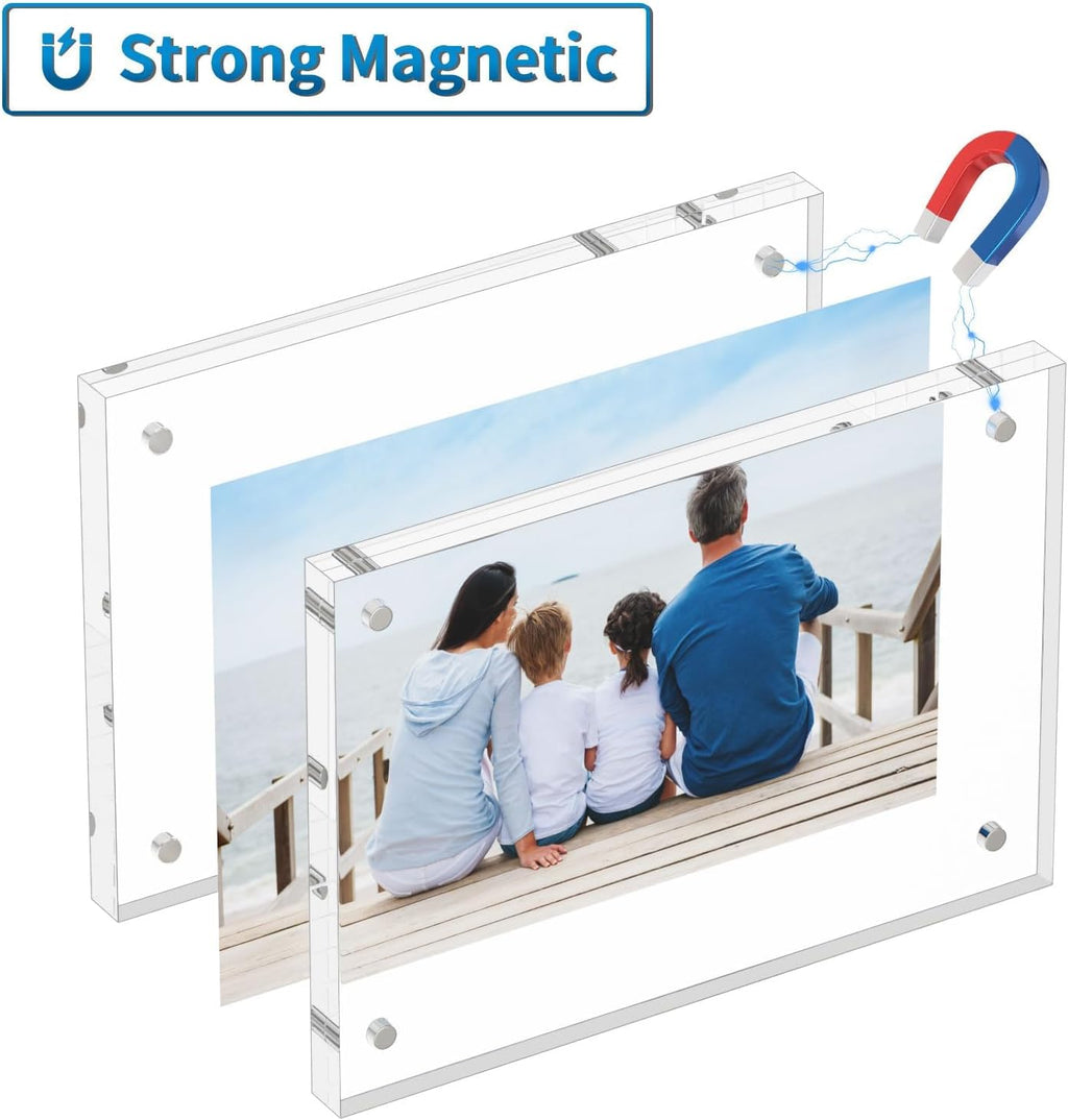 AITEE 5x7 Acrylic Picture Frames 6 Pack, Clear Picture Frames，20% Thicker