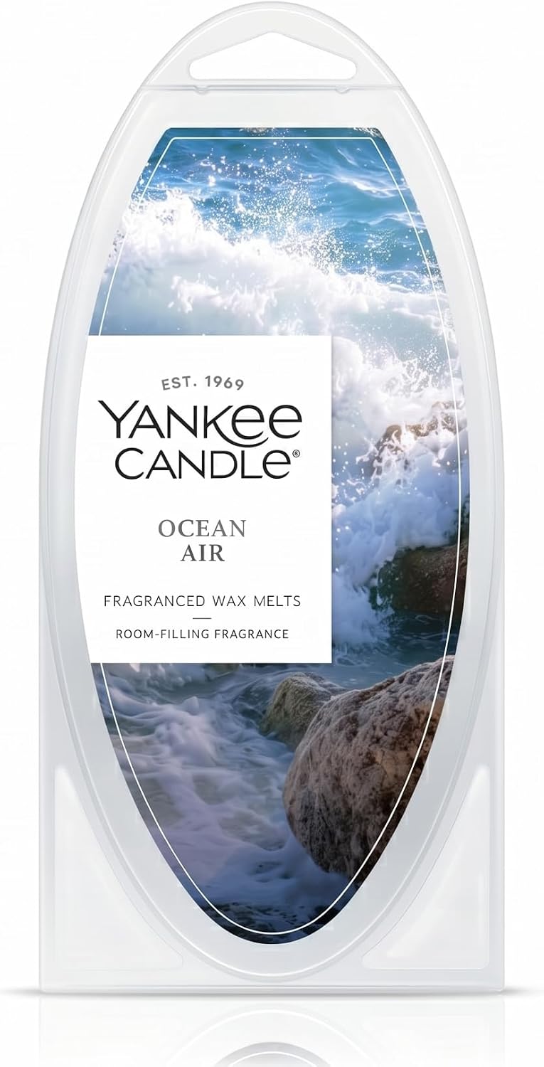 Yankee Candle Fresh & Clean Fragranced Wax Melts Variety Pack, 6 Wax Spheres per Package, Pack of 4 (24 Cubes Total), Clean Cotton, Ocean Air, Dried Lavender & Oak, Seaside Woods