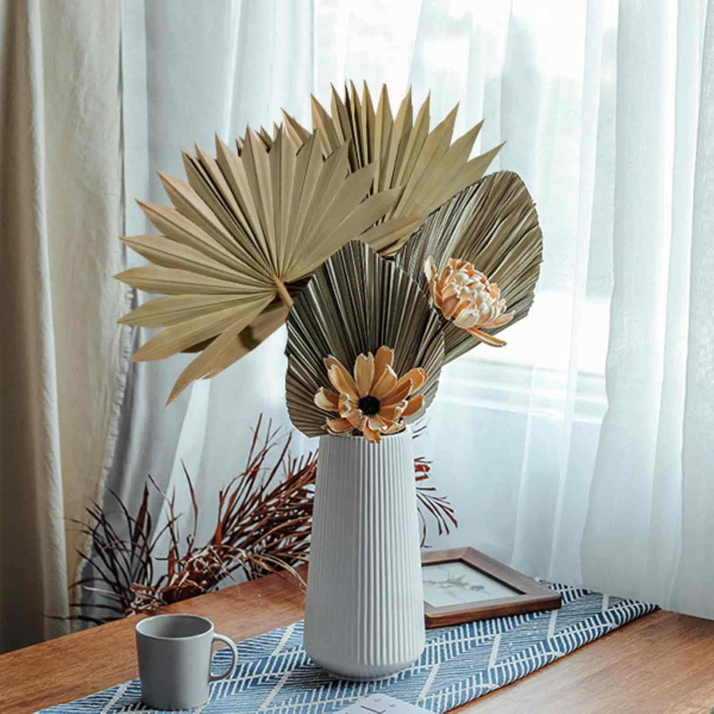 Natural Large Dried Palm Leaves-4 pcs Real Plants Palm Leaves, Sun Palms, Dried Flowers for Boho Wedding Home Party Decor, Leaf Decor