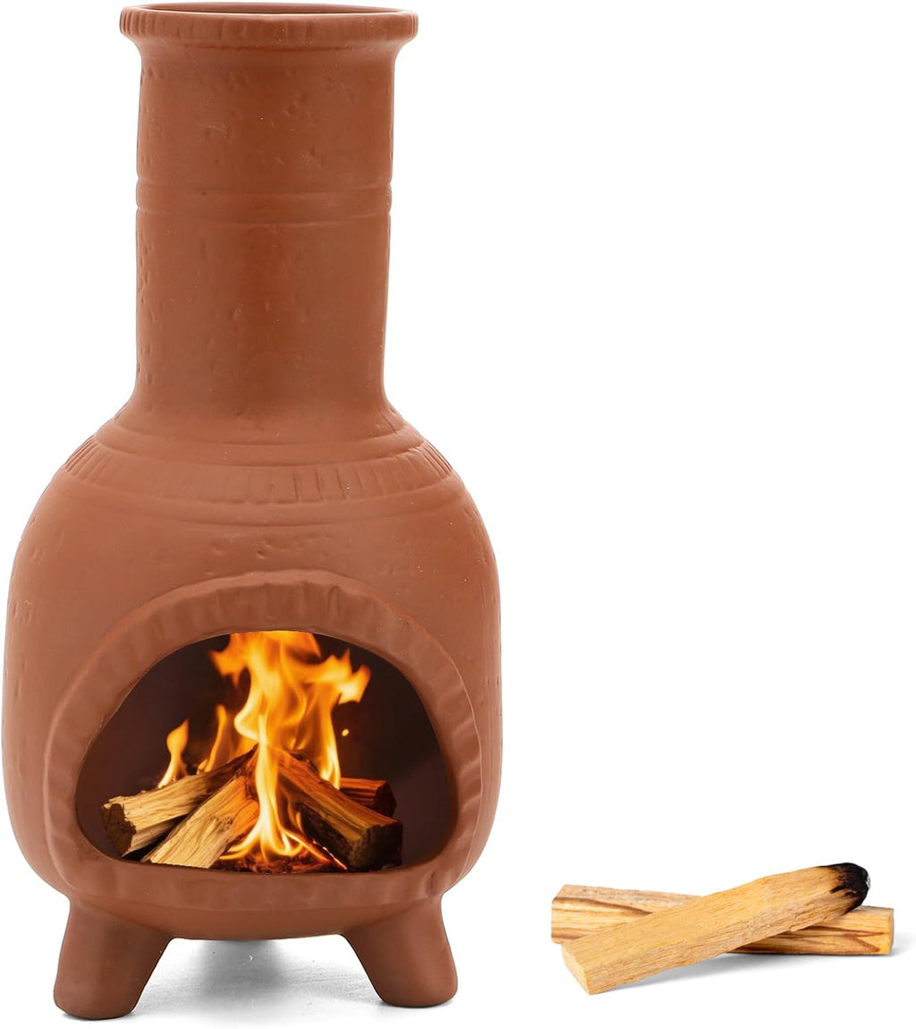TOPZEA Handmade Terracotta Palo Santo Holder Burner, Mini Clay Chiminea Incense Cone Burner & Sage Smudge Pot Ash Catcher for Energy Cleansing, Boho Southwestern Decor, Meditation & Spiritual Gift