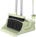 Broom with Dustpan Set for Pet Hair & Dust Cleanup, Green