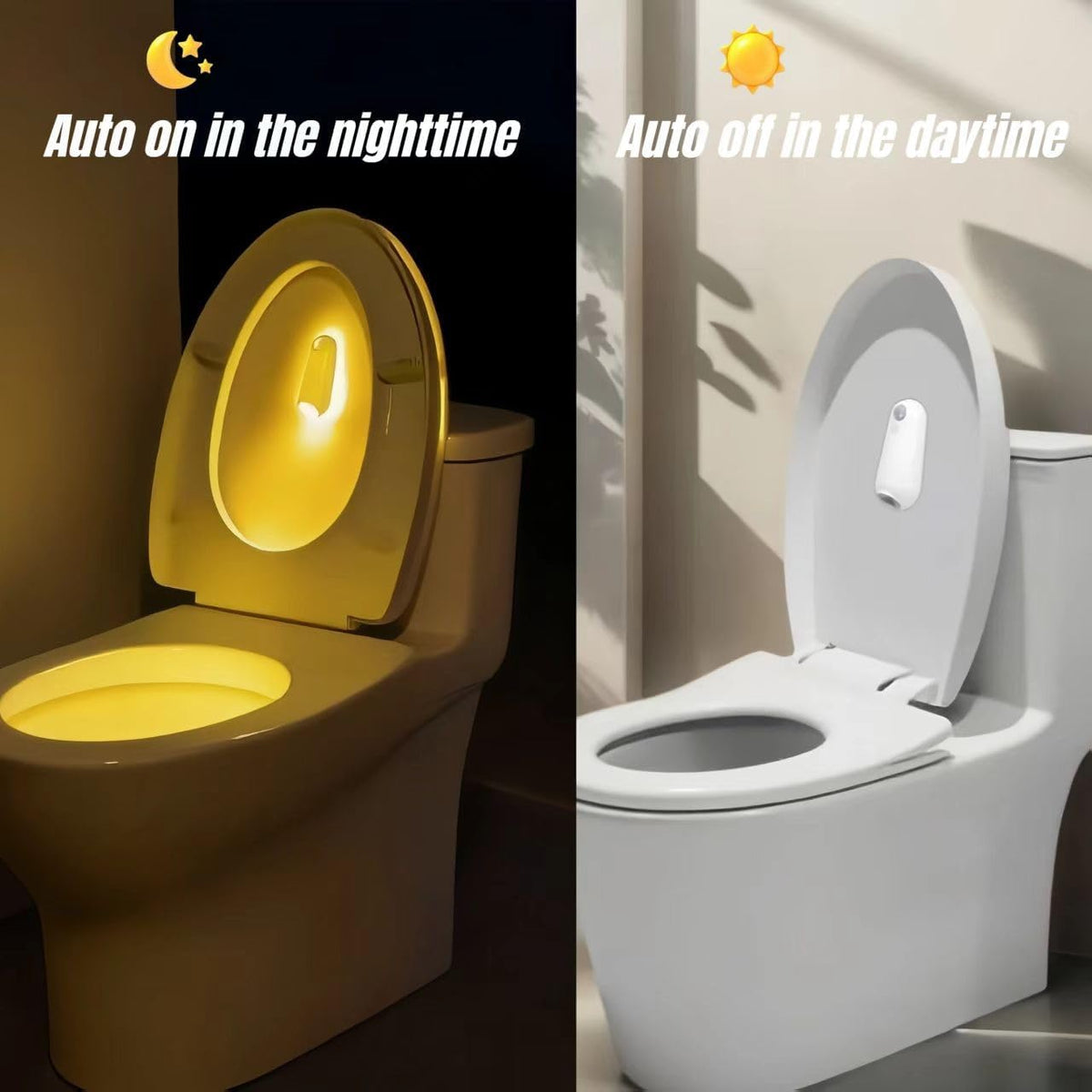 2 Pack Toilet Night Light Motion Sensor Activated, Rechargeable RGB Toilet Bowl Light, Birthday Gifts for Women Men 2026