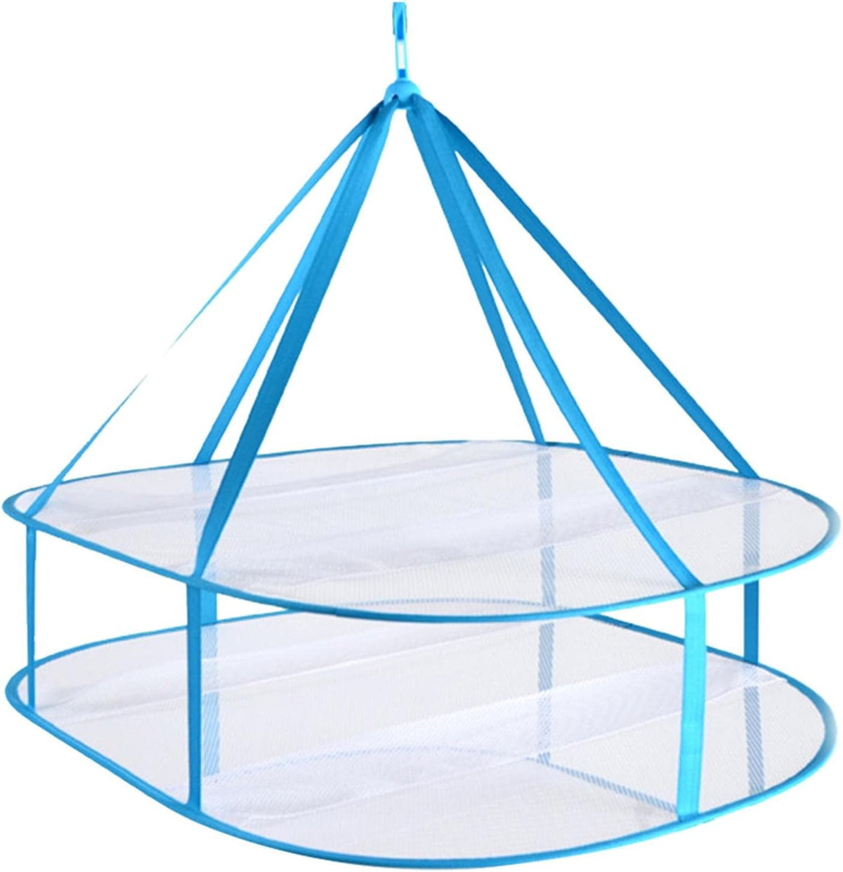 2 Tier Folded Mesh Clothes Hanging Dryer,Stackable Sweater Drying Rack