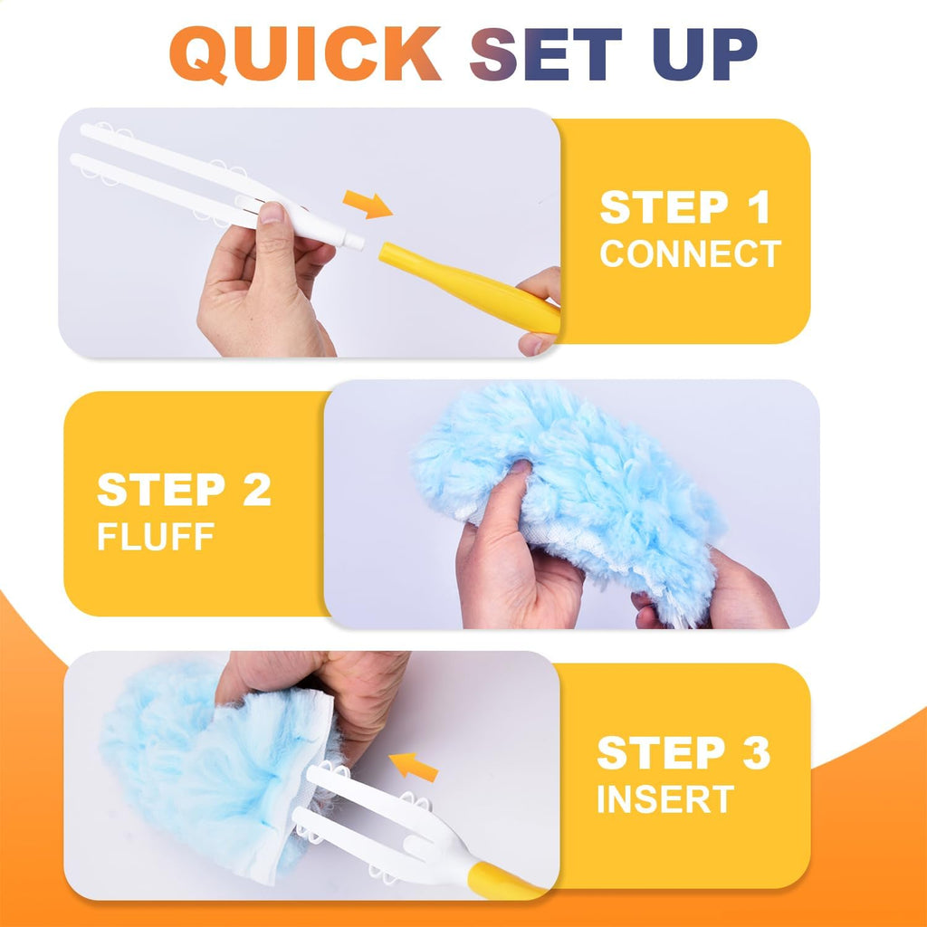 50 Pack Duster Refills for Swiffer Duster, Heavy Duty Duster Refill Kit