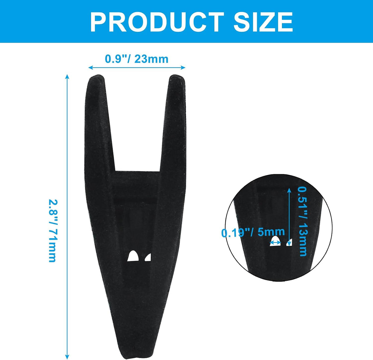 Hordion 60Pcs Black Velvet Hangers Clips, Strong Finger Flocked Clips