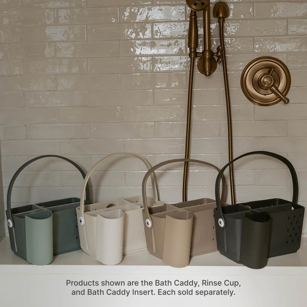 Parker Baby Co. Quick-Dry Bath Caddy Organizer with Handle - Smoke, Regular