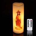 Wondise Sacred Heart of Jesus Picture Devotional Prayer Flameless Candle