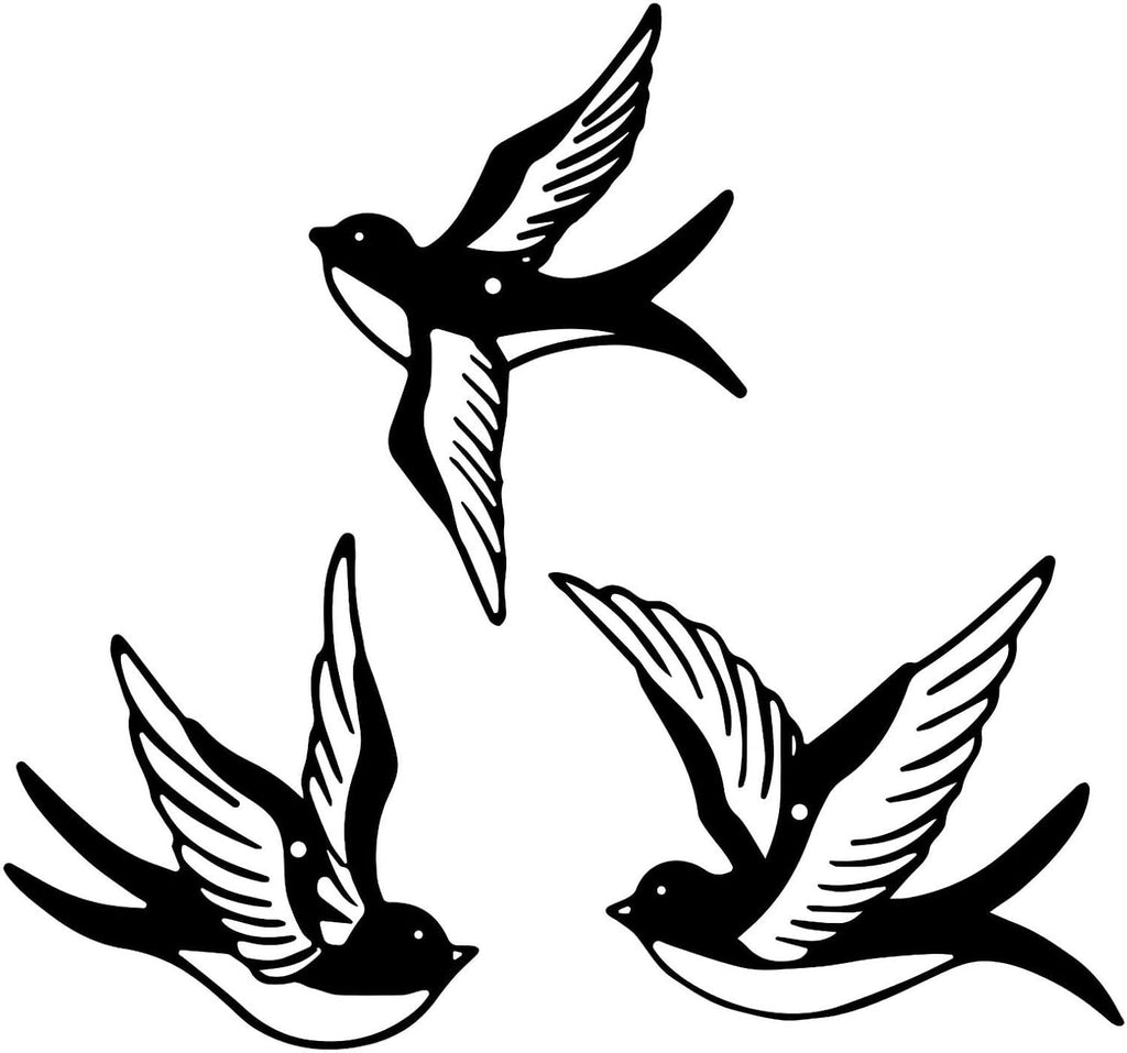 ESTART Metal Birds Wall Decor, 3 Pcs Black Birds Metal Wall Art