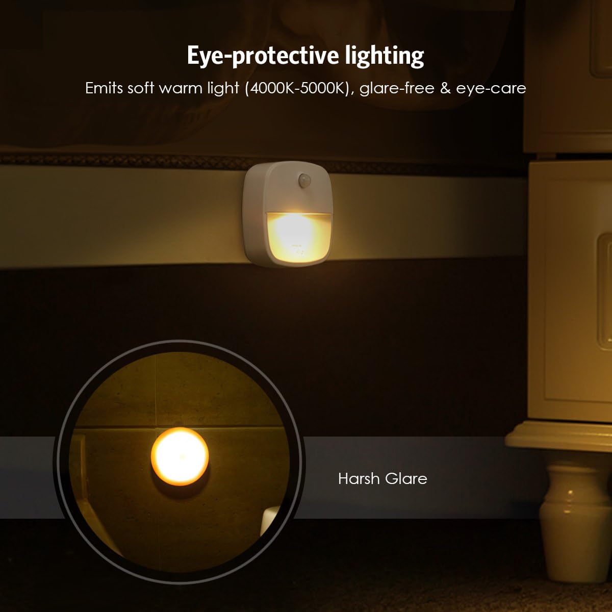 AMIR Upgraded Motion Sensor Stair Light Indoor (Warm White - Pack of 3)