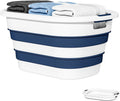 OOAMBB 43L(11.5Gallon) Collapsible Laundry Basket Plastic (Blue, 1 Pack)