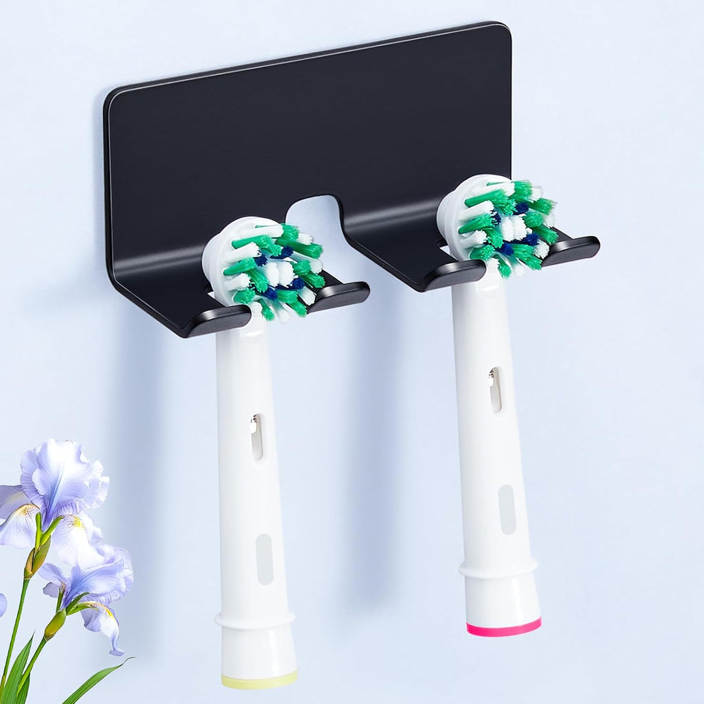 Electric Toothbrush Head Holder, Toothbrush Holders Wall Mounted, Electric Toothbrushs Holder, Bathroom Shower Tooth Brushing Holder, Tooth Brush Head Holder Organiser (Black, Small)