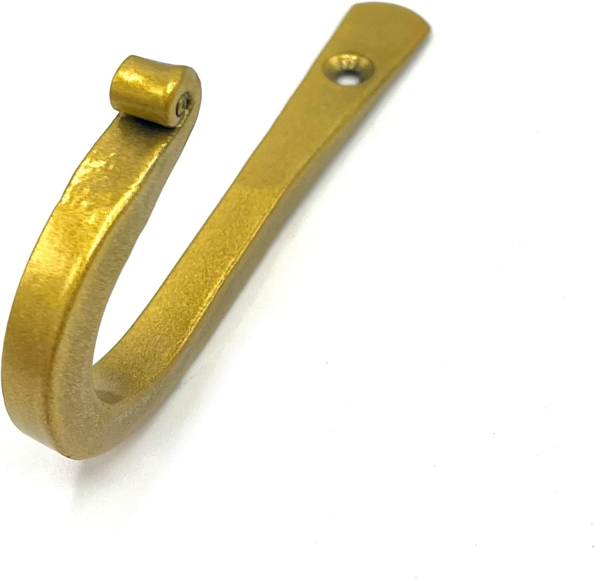 Decorative Hooks for Wall - Hooks for Hanging Coats, Hats, Bags, Towel Hooks for Bathrooms or Kitchen, Rolling Pin Holder - Wrought Iron Hanging Hooks - 3.75 x 0.5 x 2 Inch (Gold, 3 Hooks)