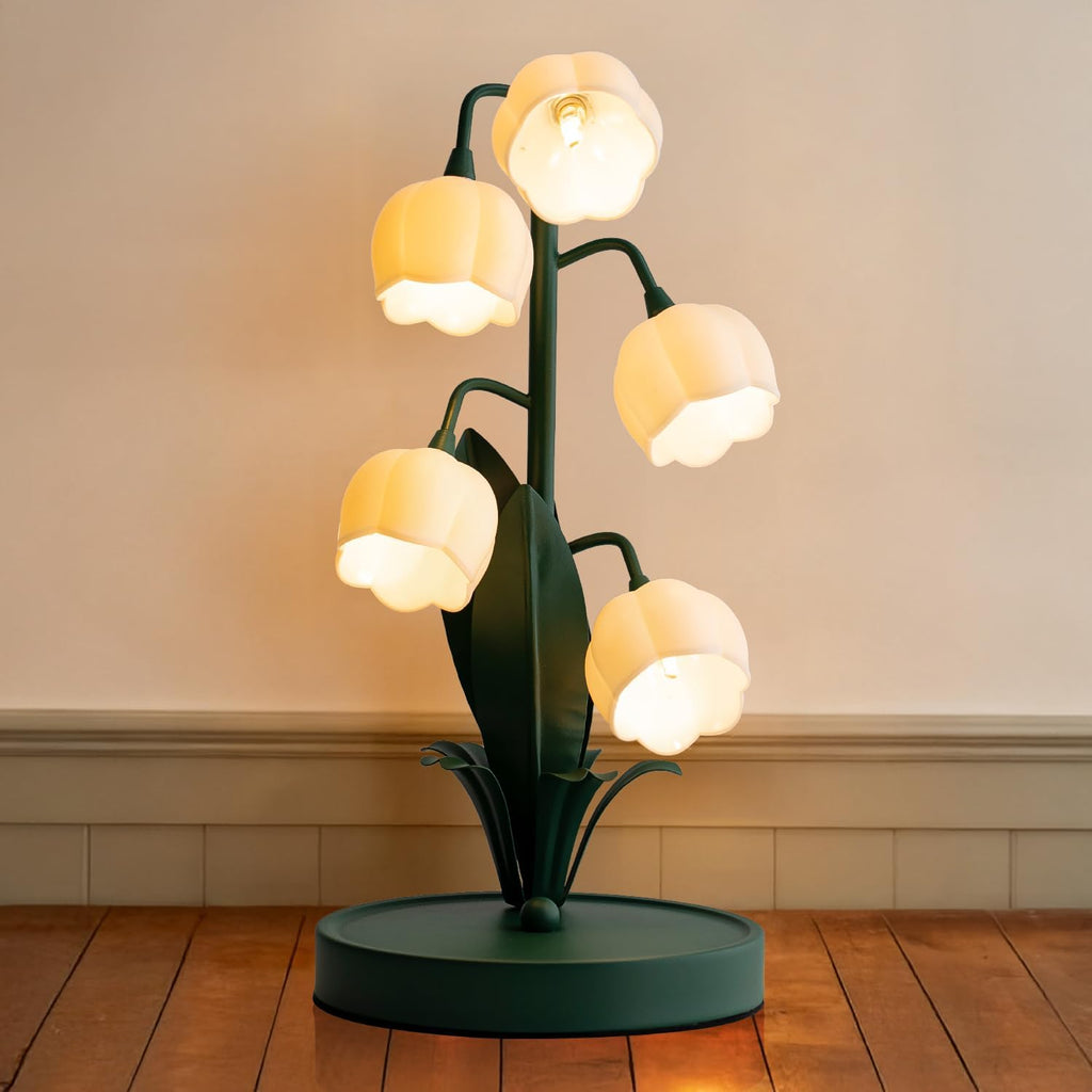 WERFOP Vintage Lily of the Valley Flower Table Lamp