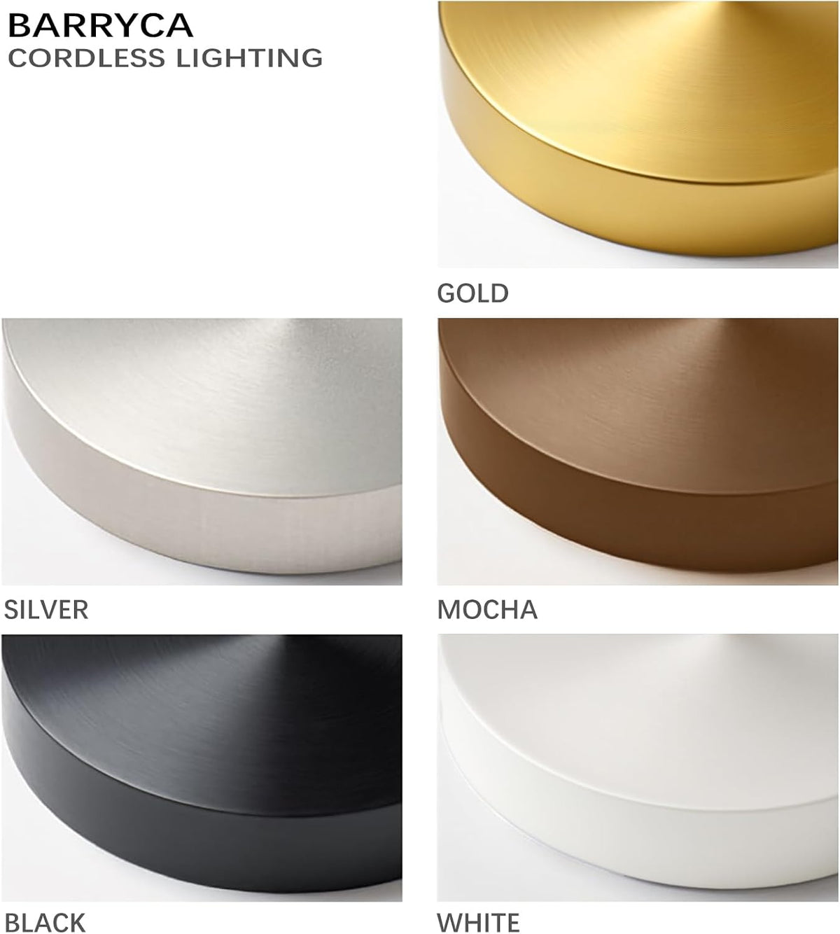 Cordless Rechargeable LED Table Lamp Set of 2, Mocha
