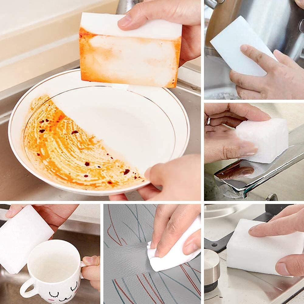 10 Pack Magic Cleaning Sponges Eraser,Multi-Functional Premium Melamine Sponge Foam Cleaning Pads,Dish,Household Cleaning Sponge for Kitchen,Furniture,Bathroom(3.93x2.75x1.18in)