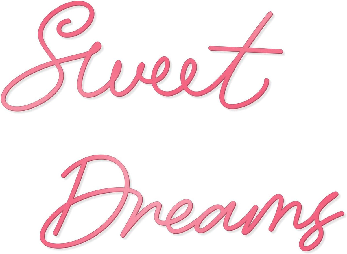Zzbakress Sweet Dreams Metal Bedroom Wall Decor, Pink,Farmhouse