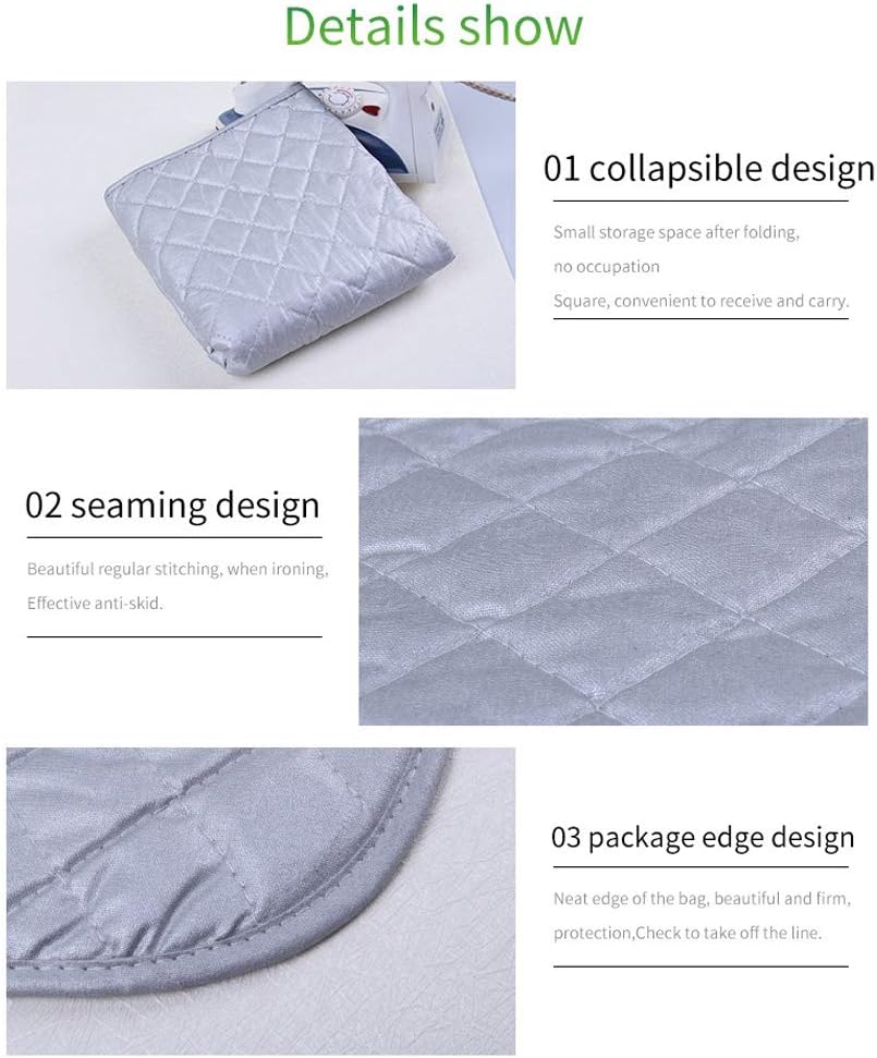 Kaxich Foldable Magnetic Ironing Mat Washer Dryer Heat-Resistant Ironing Pad Blanket Thick Portable Ironing Board Cover for Table, Travel and Flat Surface 33"X 19"