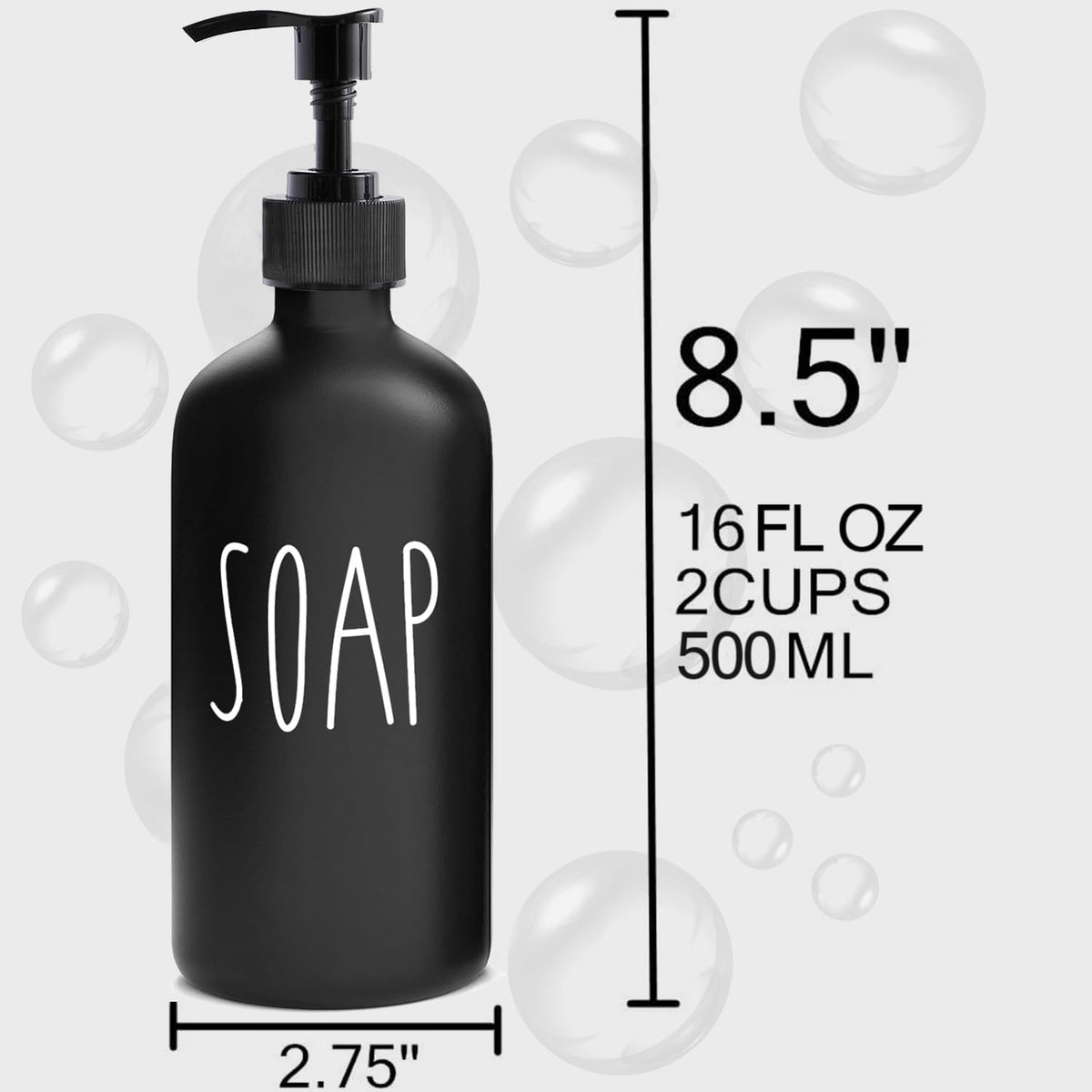 MOMEEMO Matte Black Soap Dispenser Bathroom Set