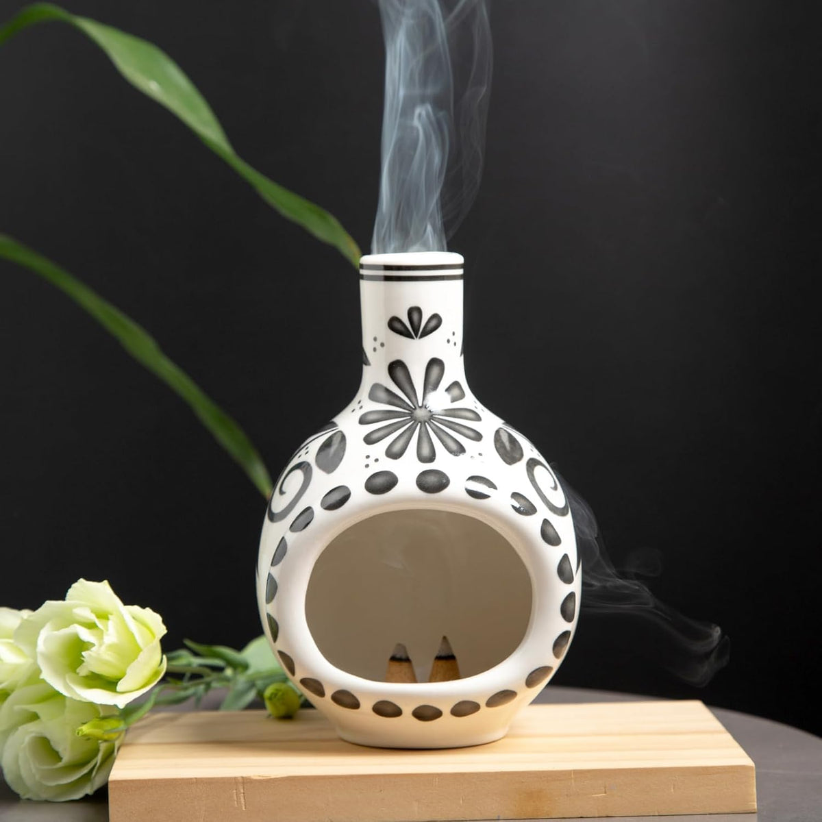 MOUGIGI Palo Santo Holder, Mini Chimney Incense Bowl for Sage & Cones