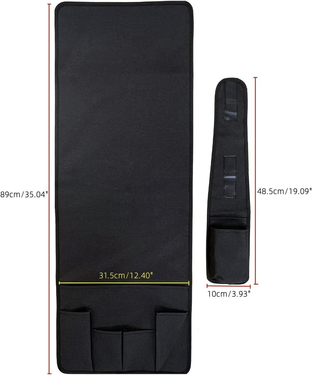 Wanty Sofa Armrest Organizer Couch Arm Chair Caddy Sofa Cover Storage Holder for Remote Control Magazine Book Smart Phone Tablet Drinks and Water Bottle (Black)