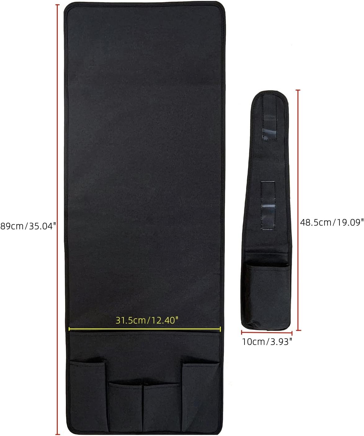 Wanty Sofa Armrest Organizer Couch Arm Chair Caddy Sofa Cover Storage Holder for Remote Control Magazine Book Smart Phone Tablet Drinks and Water Bottle (Black)