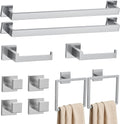 10-Piece Brushed Nickel Bathroom Hardware Set Towel Bar Set Include 23.6 inch Towel Bar,Towel Ring,Toilet Paper Holder Towel Hooks,Stainless Steel Wall Mounted Towel Rack