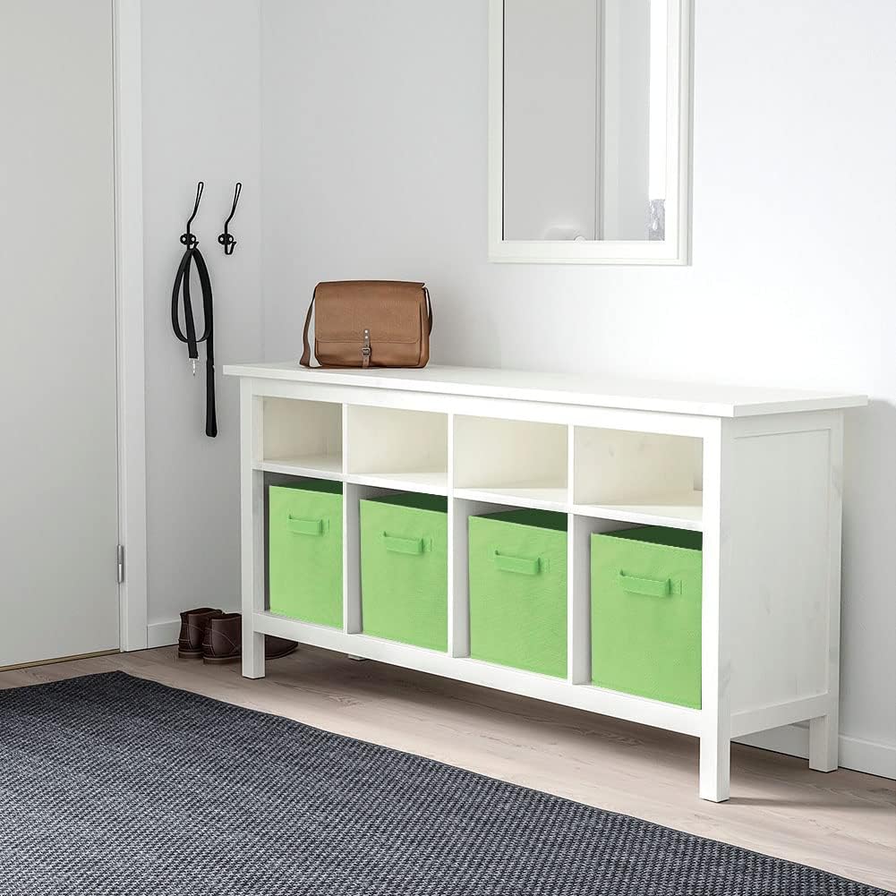 PowerKing Collapsible Storage Cubes, Farbic Storage Bins, Green, 2 Pack