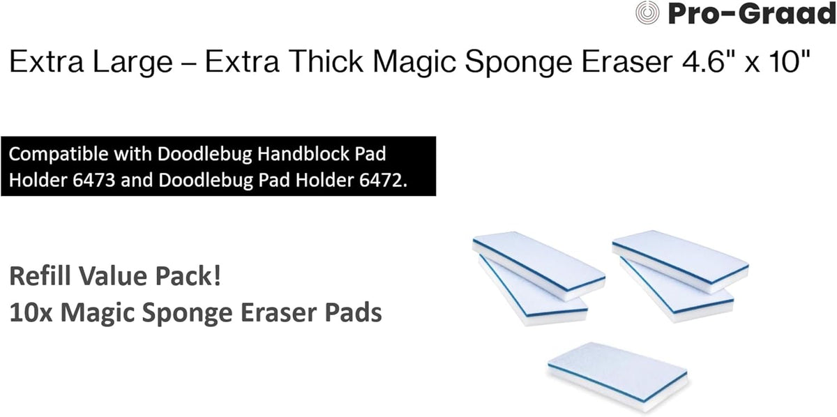 4610 Eraser Pads 4.5" x 10" Melamine Mop Sponges, 10 Pack