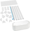 D-Line Cable Management Box (Small) & Medium Cable Raceway Multipack 10x 1.18 (W) x 0.59" (H) x 15.7" Lengths (13.12ft Total) with 19 Accessories - White