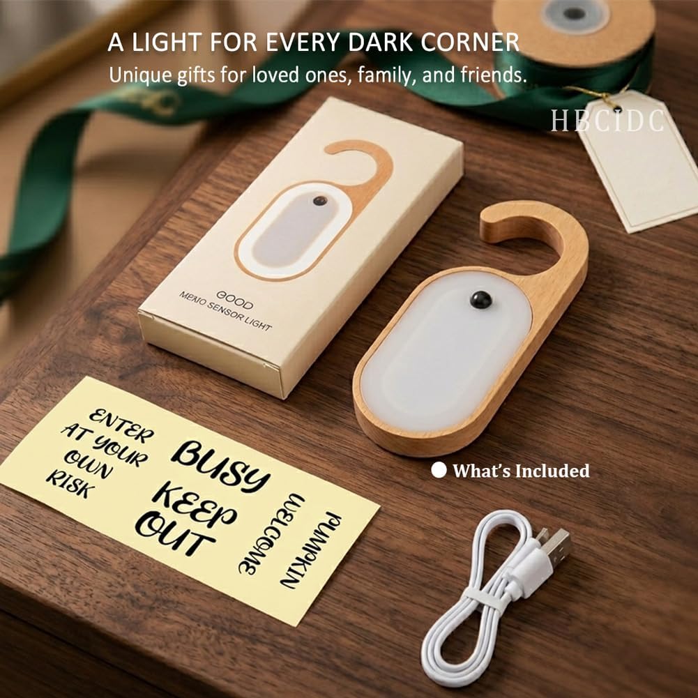 Rechargeable Motion Sensor Night Light - Portable Door Hanger LED Light