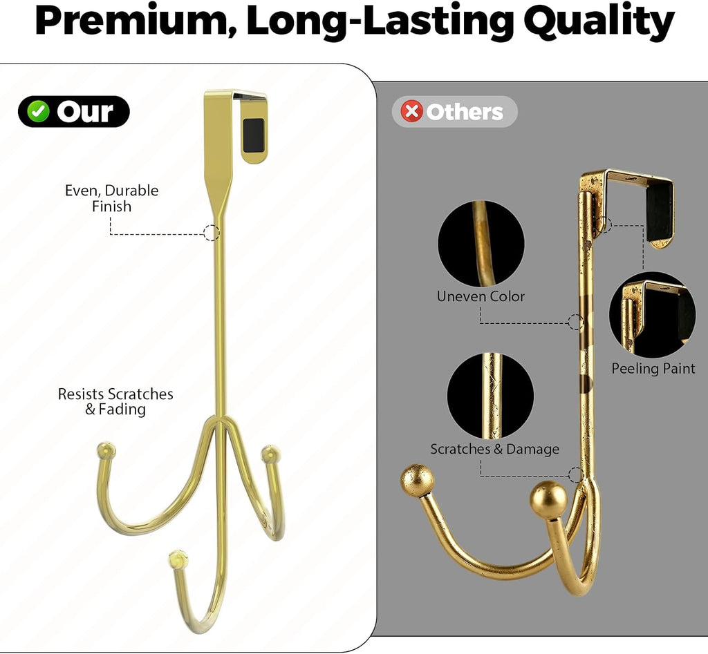 Over The Door Hooks Gold, Door Hooks for Hanging Towels, Coats