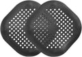 PATIKIL Hair Drain Catcher 5-1/2 Inch, 2 Pcs Silicone Square Drain Protector Hair Stopper with Suction Cup for Kitchen Bathroom Balcony Landscaped Walkways Patios, Black